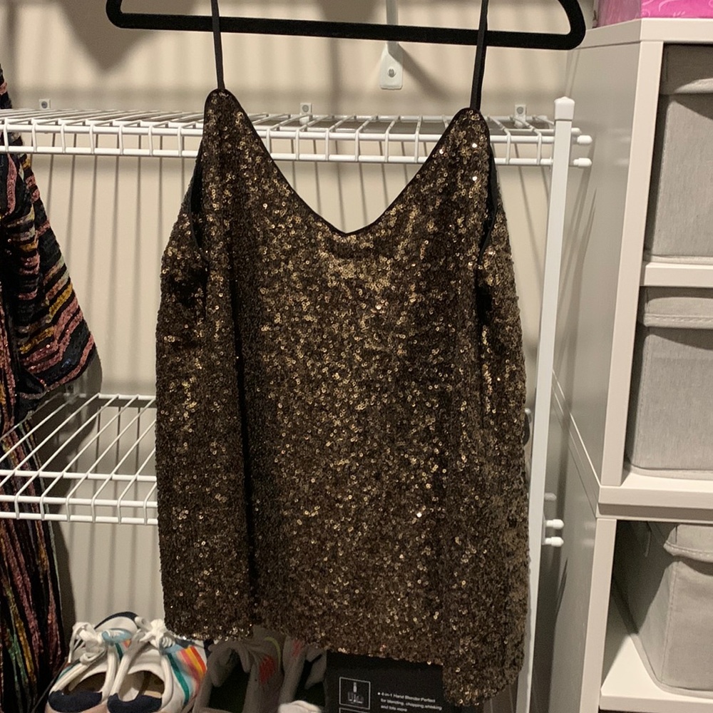 Gold sequined camisole